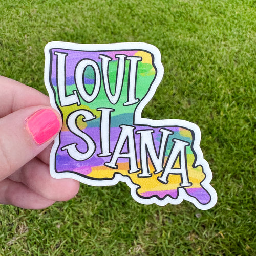 Lousiana Mardi Gras Colors Sticker