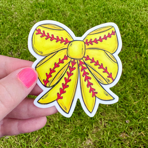 Softball Bow Sticker