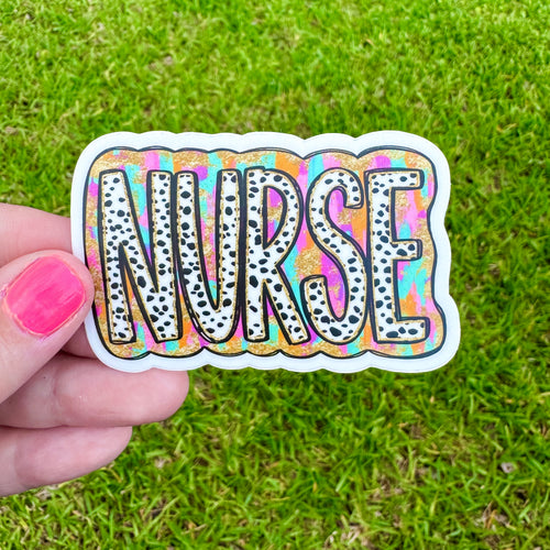 Nurse Preppy Brushstroke Dalmatian Sticker