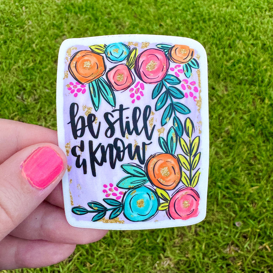 Be Still And Know Floral Sticker