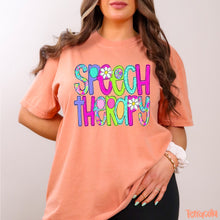 COMFORT COLORS - Short Sleeve - Speech Therapy - Neon Floral