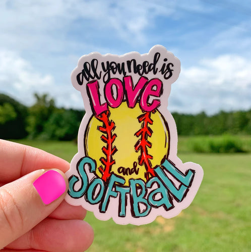 All You Need Is Love And Softball Sticker