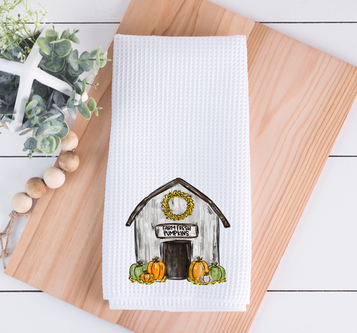 Fall Barn Kitchen Towel