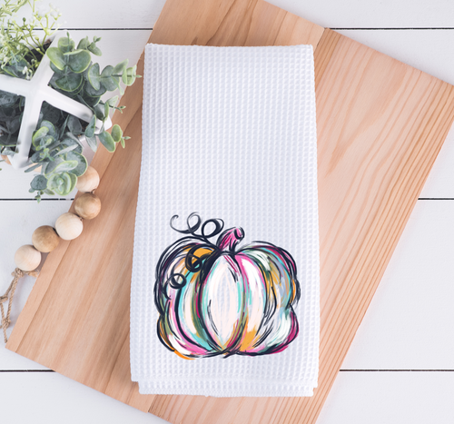 Painted Pumpkin Kitchen Towel