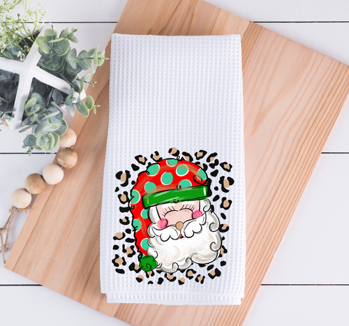 Leopard Santa Christmas Kitchen towel