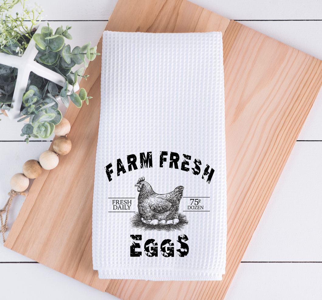 Farm Fresh Eggs Kitchen Towel