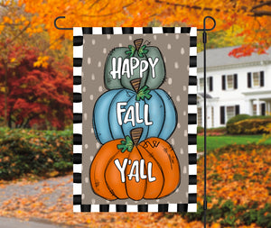 Happy Fall Y’all Pumpkin Stack Garden Flag