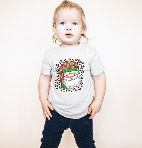 Santa with leopard background Youth Tee