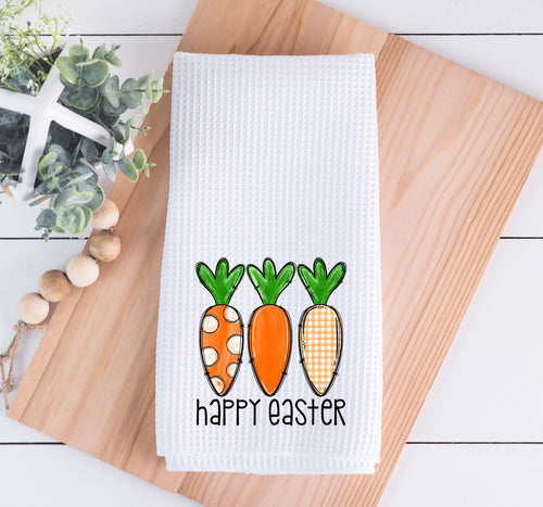 Happy Easter Carrots Kitchen Towel
