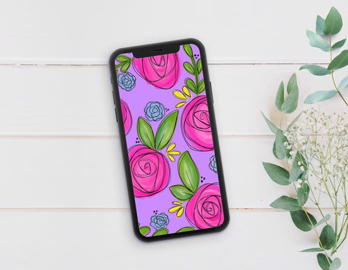 Purple Floral Phone Wallpaper