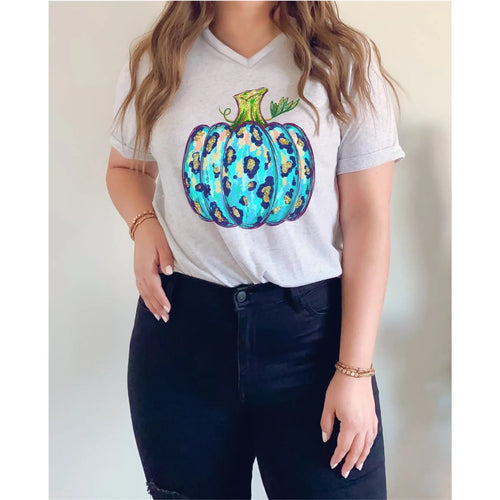 Blue Glitter Pumpkin Tee