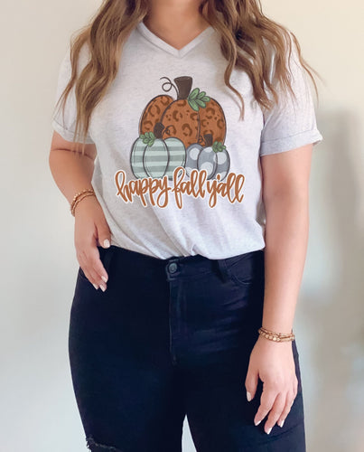 Happy Fall Y'all Pumpkins Tee