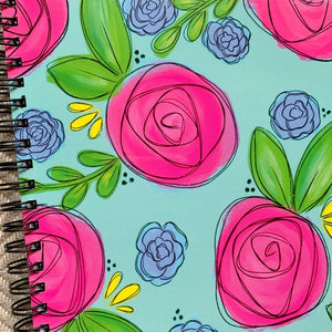 Aqua Floral Notebook