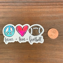 Peace Love Football Sticker