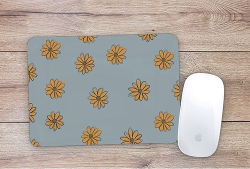 Blue Boho Daisy Mouse Pad