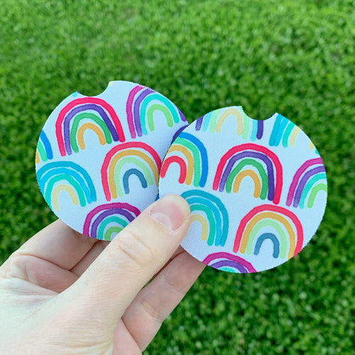 Colorful Rainbow Car Coasters