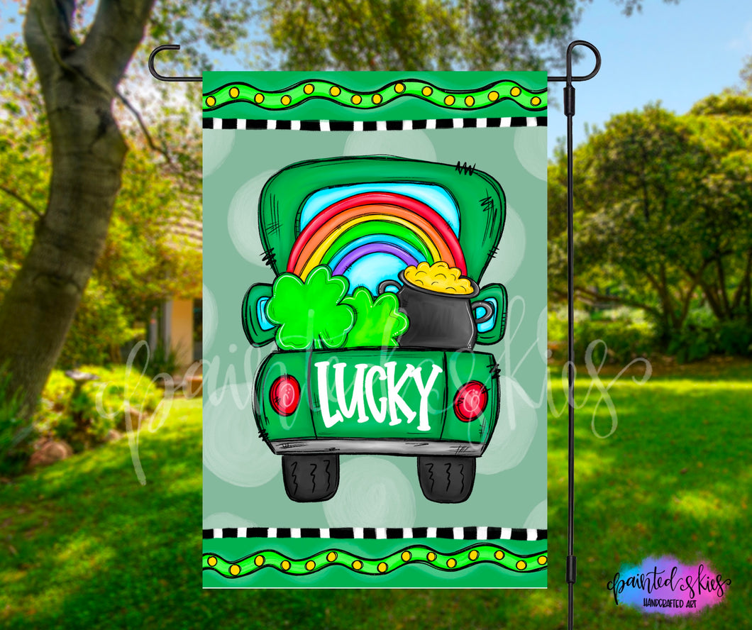Lucky Truck St. Patty’s Day Garden Flag