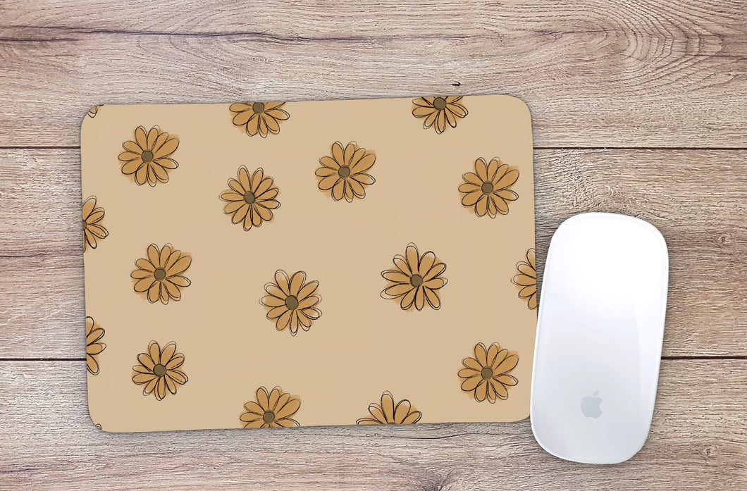 Yellow Boho Daisy Mouse Pad