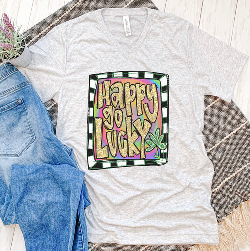 Happy Go Lucky Glitter Tee