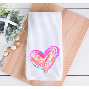 Colorful Heart Valentine Kitchen Towel