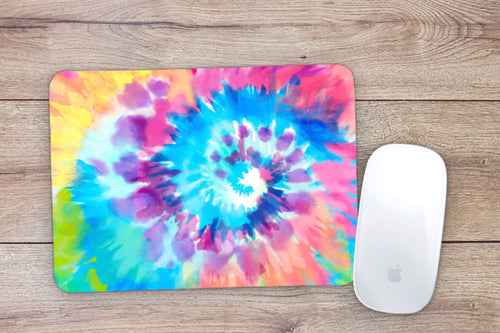 Multi-color swirl tie dye Mouse Pad
