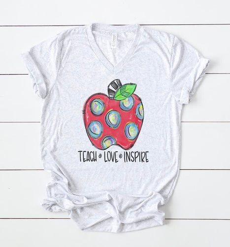 Teach Love Inspire Apple Teacher Tee