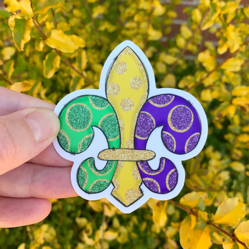 Mardi Gras Fleur De Lis Sticker