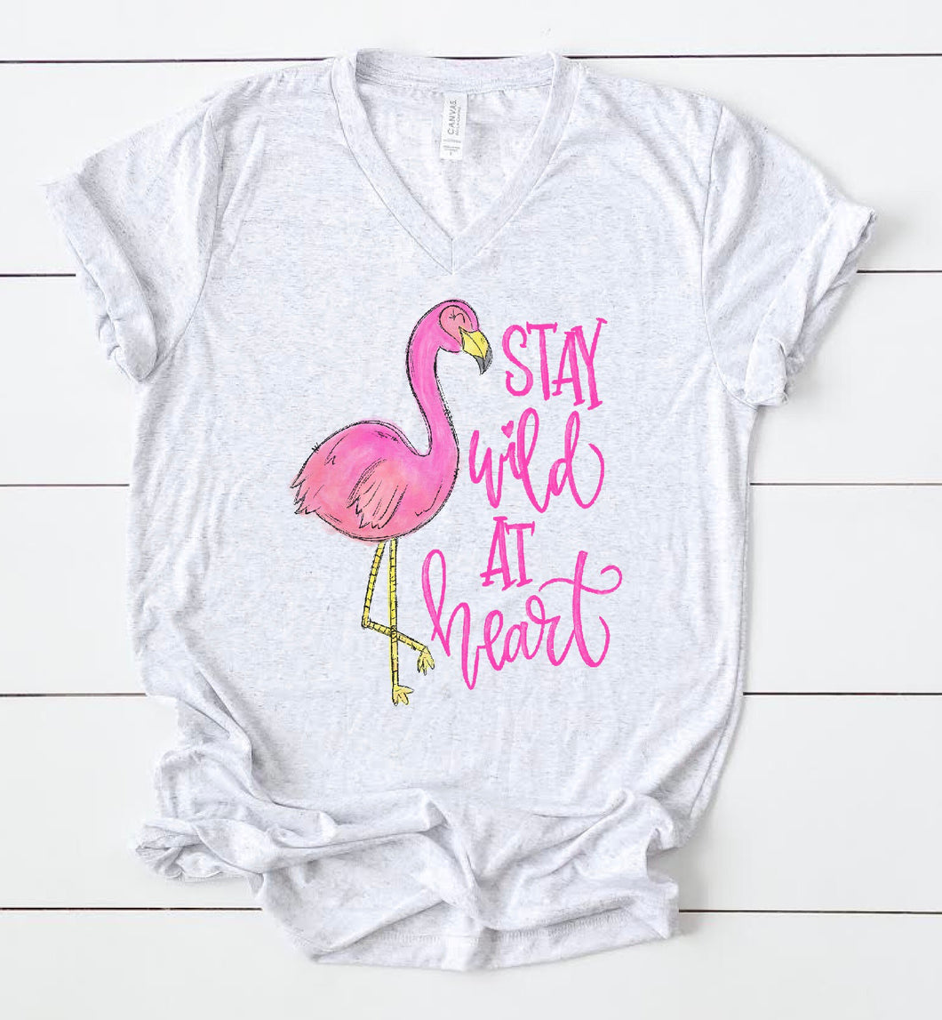 Stay Wild At Heart Pink Flamingo Tee