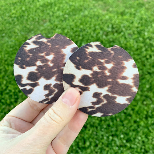 Cowhide Car Coasters
