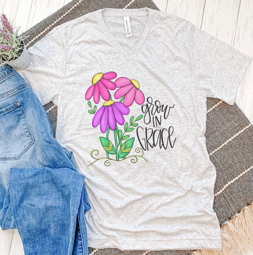 Grow In Grace Funky Flowers Tee