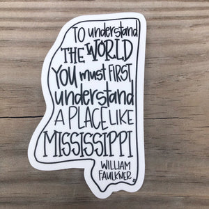 William Faulkner Mississippi Sticker