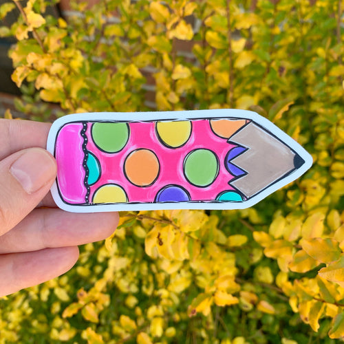 Funky Pink Pencil Sticker
