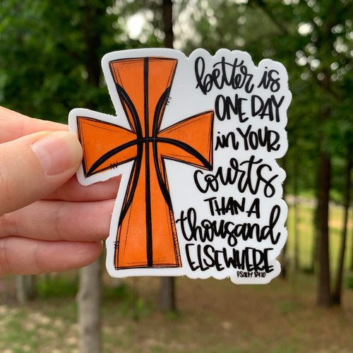 Basketball Cross Sticker