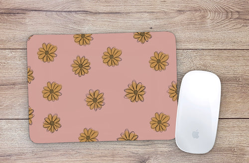 Pink Boho Daisy Mouse Pad