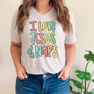 I Love Jesus And Naps Tee