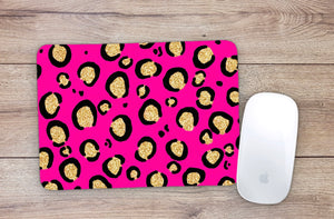 Hot Pink Glitter Leopard Mouse Pad