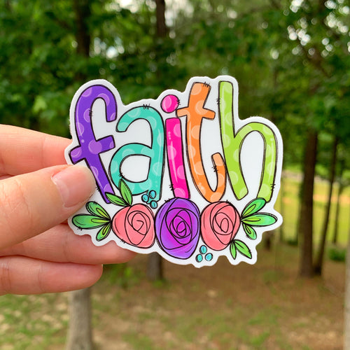 Colorful Faith Floral Sticker