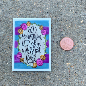 God Is Within Her She Will Not Fall Sticker