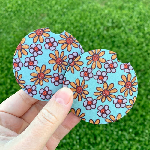 Happy Daisies Car Coasters