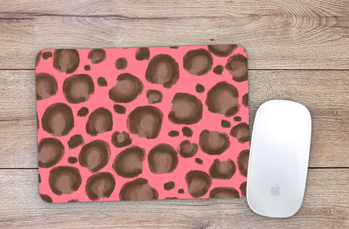 Coral Leopard Mouse Pad