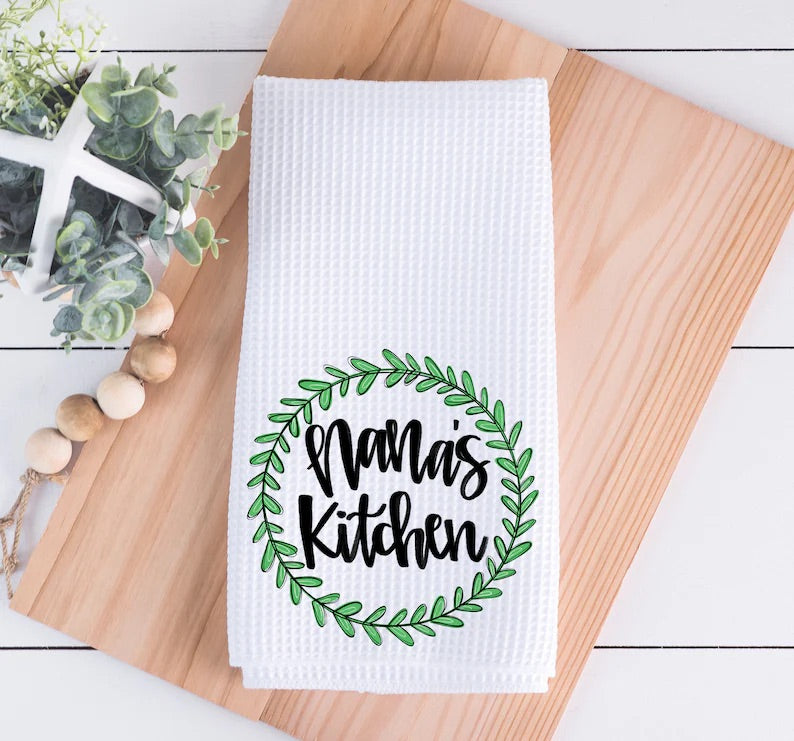 Personalized Grandma Name Kitchen Towel