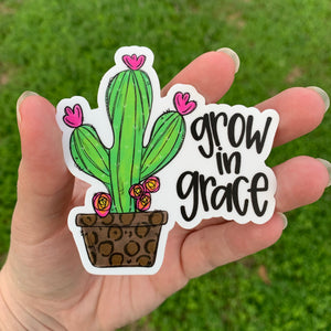 Grow In Grace Cactus Sticker