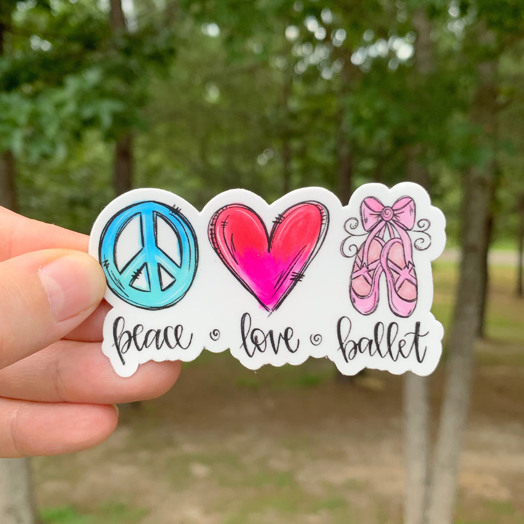 Peace Love Ballet Sticker