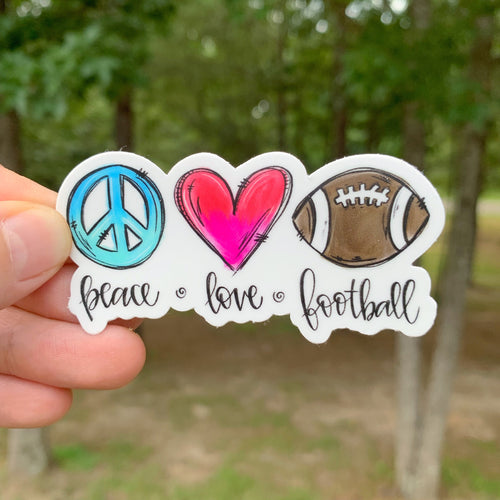 Peace Love Football Sticker