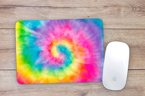 Rainbow swirl tie dye Mouse Pad
