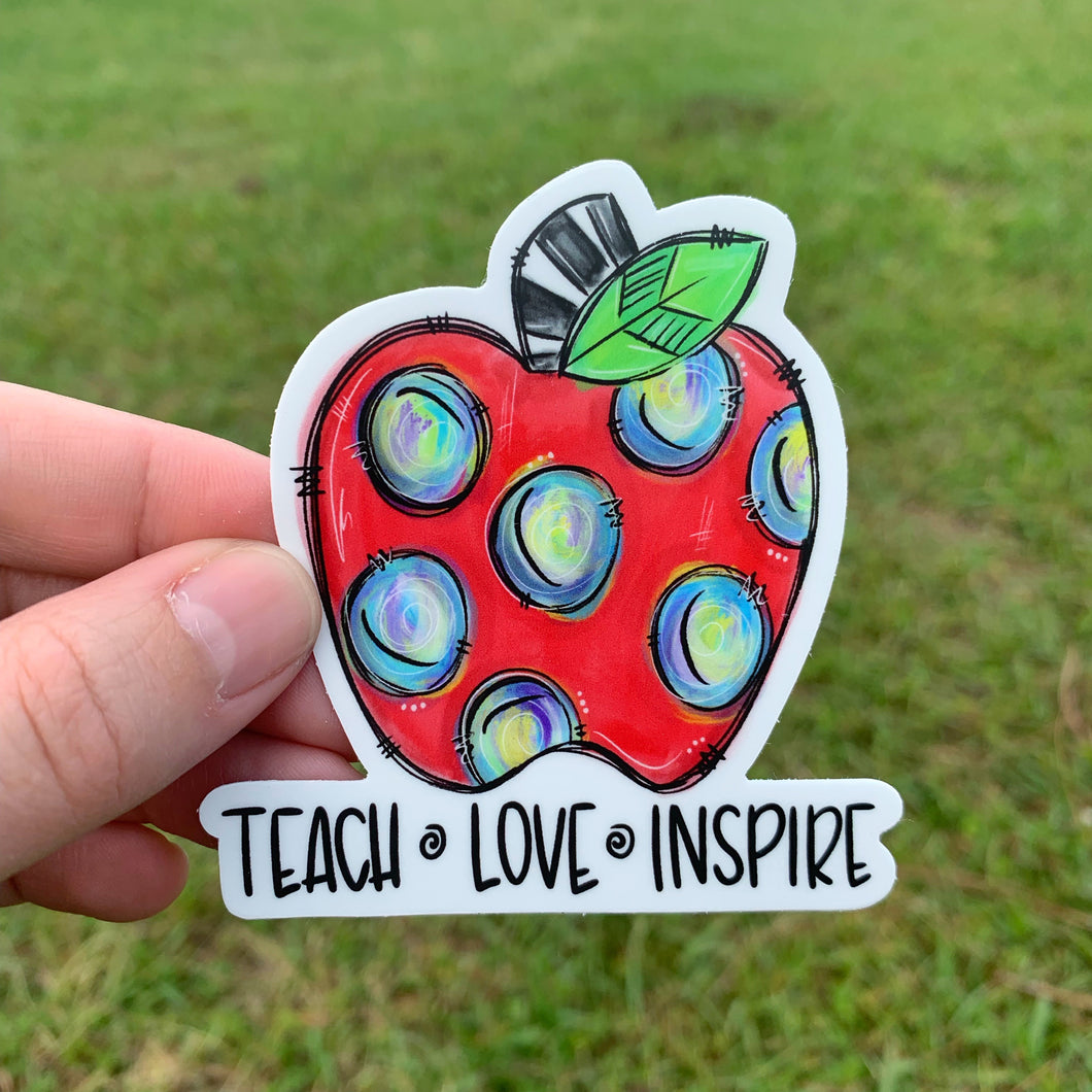 Teach Love Inspire Apple Sticker